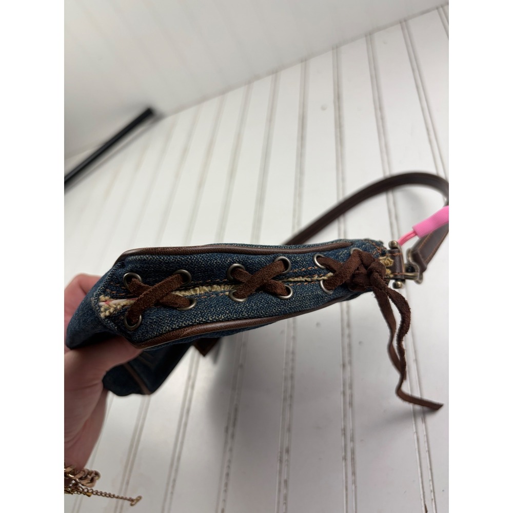 Guess Vintage Y2K 2000s Studded Denim Small Western Boho Shoulder Bag Purse - Picture 5 of 10
